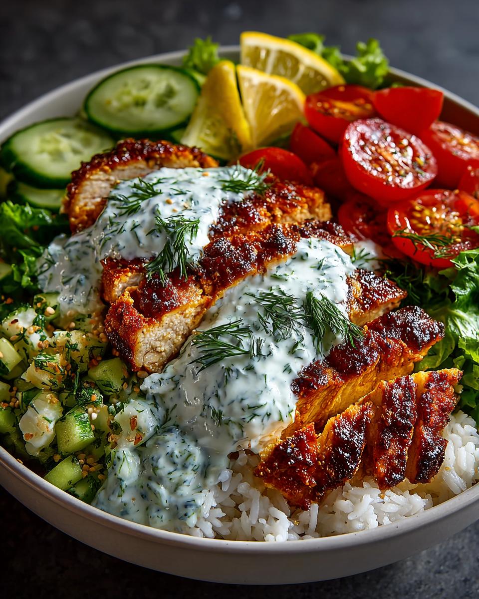 Greek Chicken Bowls with Rice and Tzatziki - detail 1