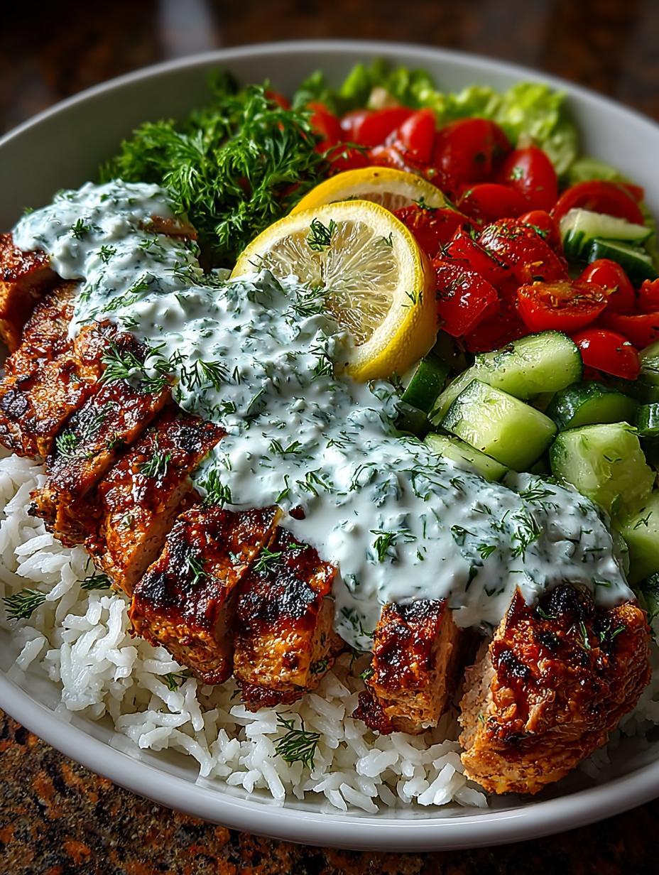 Greek Chicken Bowls with Rice and Tzatziki - detail 2