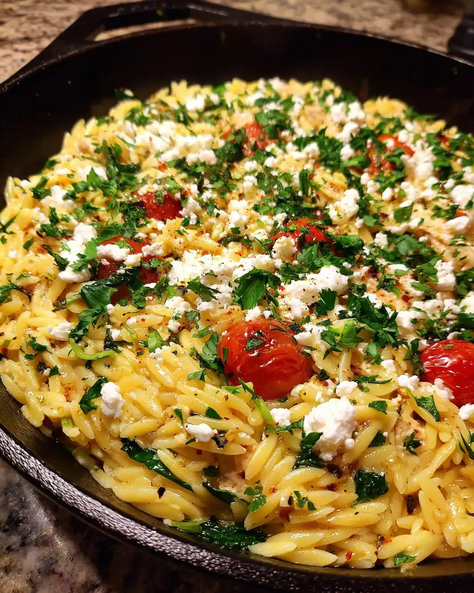 Greek Lemon Chicken Orzo Skillet - detail 1