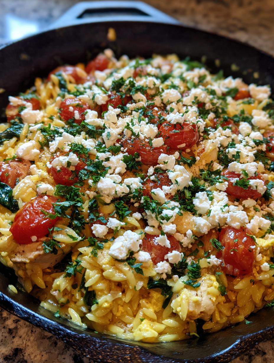 Greek Lemon Chicken Orzo Skillet - detail 2