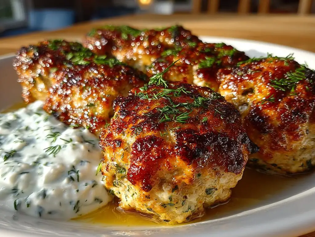 Greek Turkey Meatballs with Tzatziki Sauce