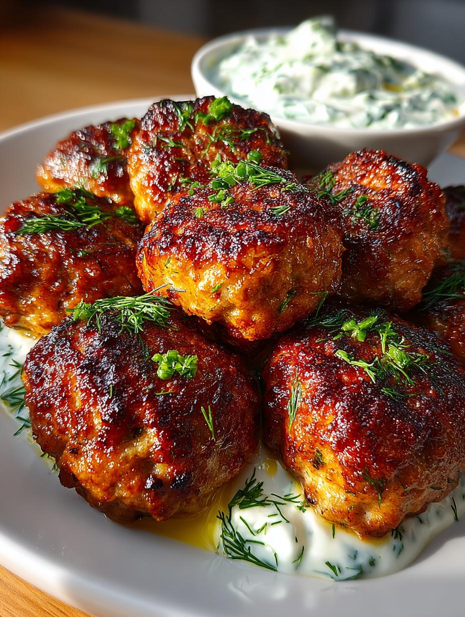 Greek Turkey Meatballs with Tzatziki Sauce - detail 2