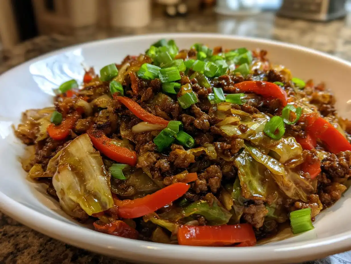Amazing Ground Turkey Cabbage Stir Fry in 28 minutes