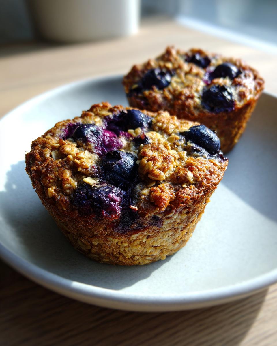 Healthy Blueberry Baked Oatmeal Cups Easy Meal Prep Breakfast - detail 1