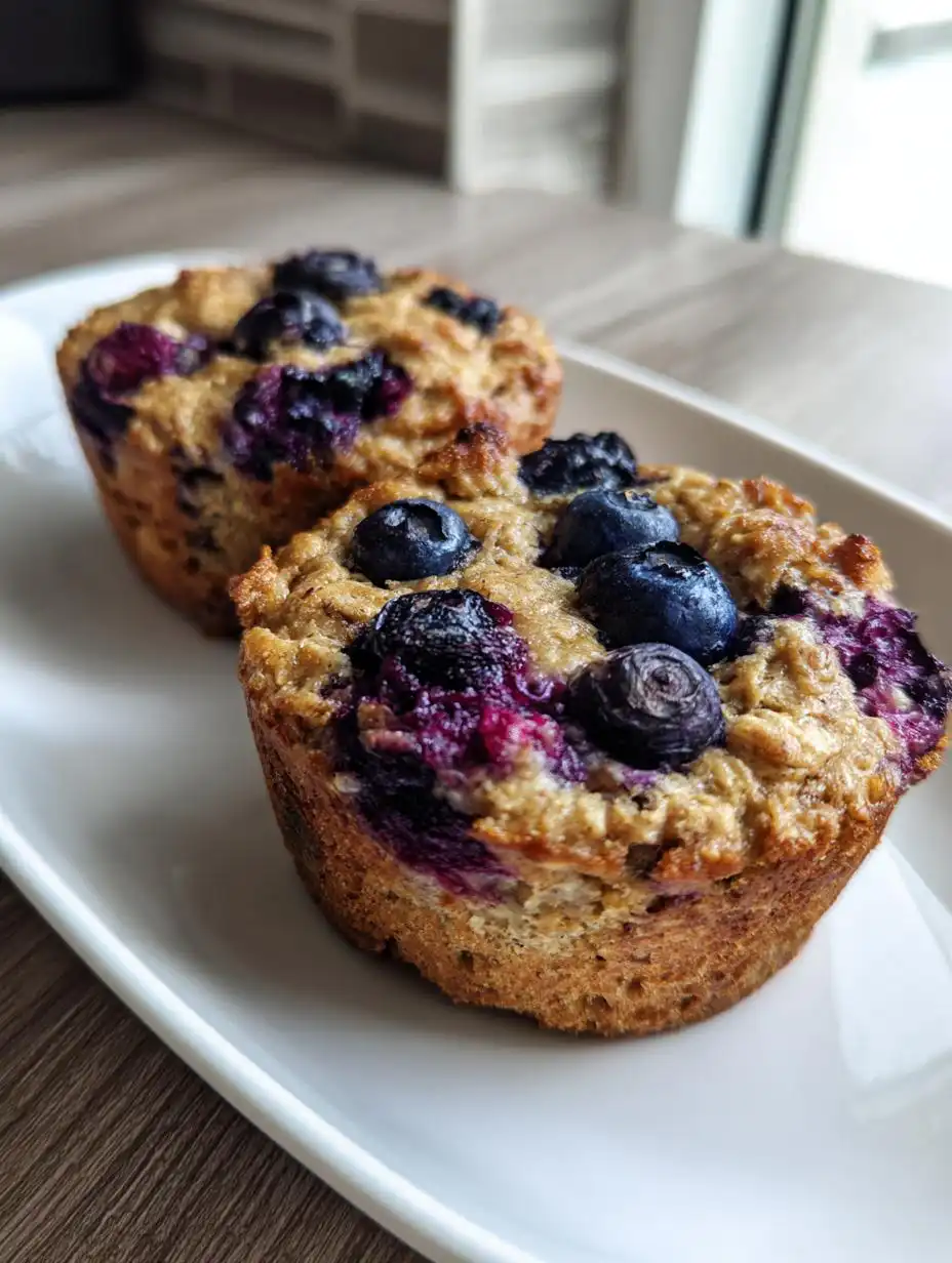 Healthy Blueberry Baked Oatmeal Cups Easy Meal Prep Breakfast - detail 2