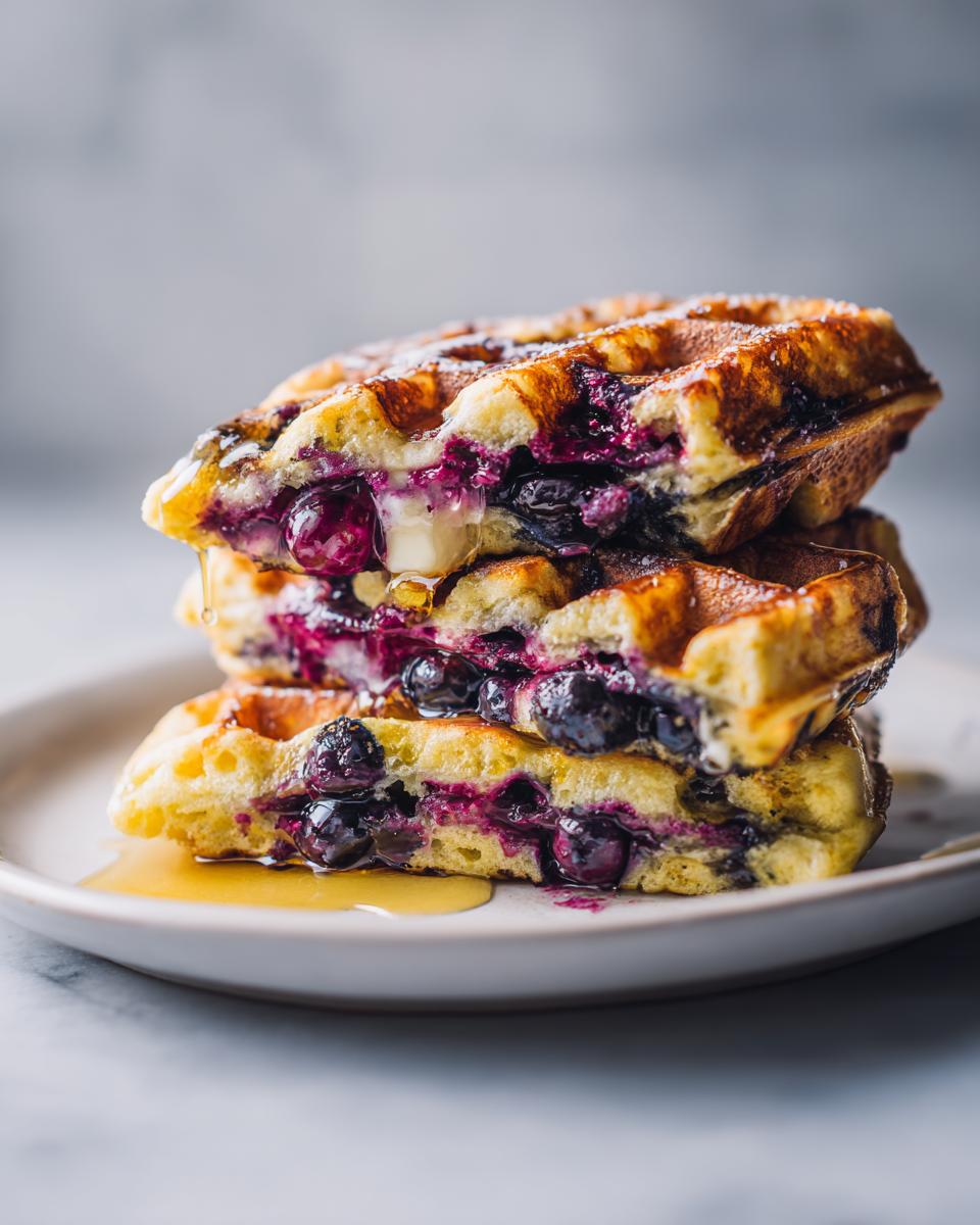 Healthy Blueberry Lemon Protein Waffles - detail 1