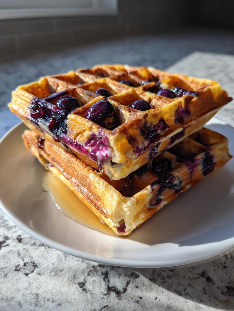 Healthy Blueberry Lemon Protein Waffles - detail 2