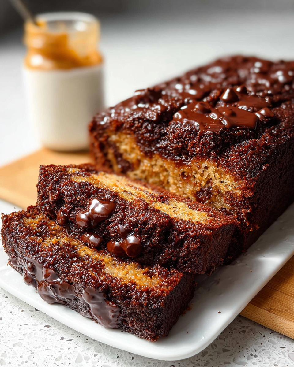 Healthy Chocolate Peanut Butter Banana Bread - detail 1