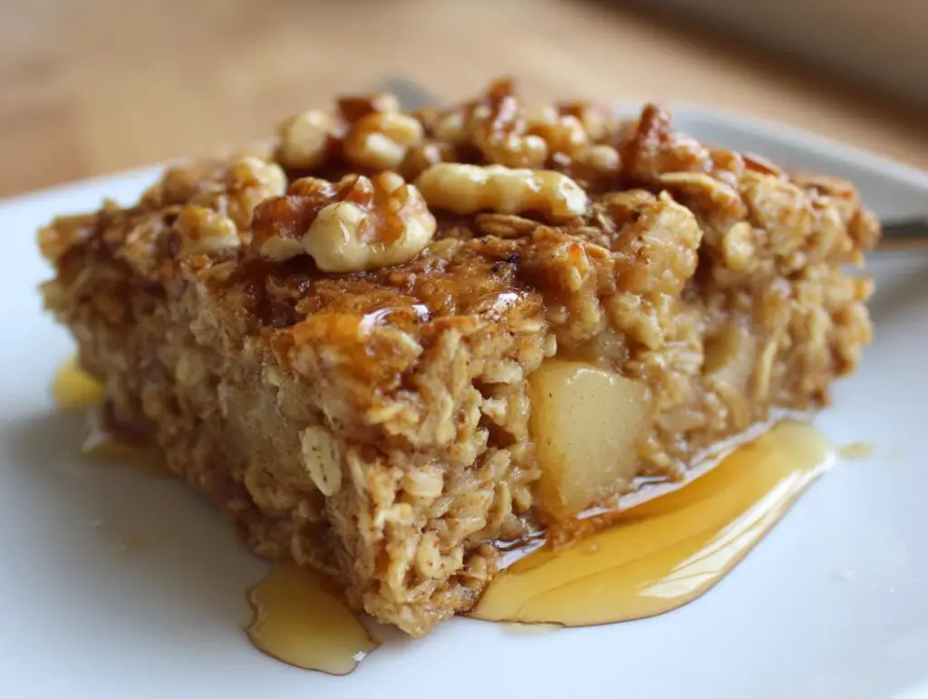 Healthy Maple Walnut Baked Pear Oatmeal