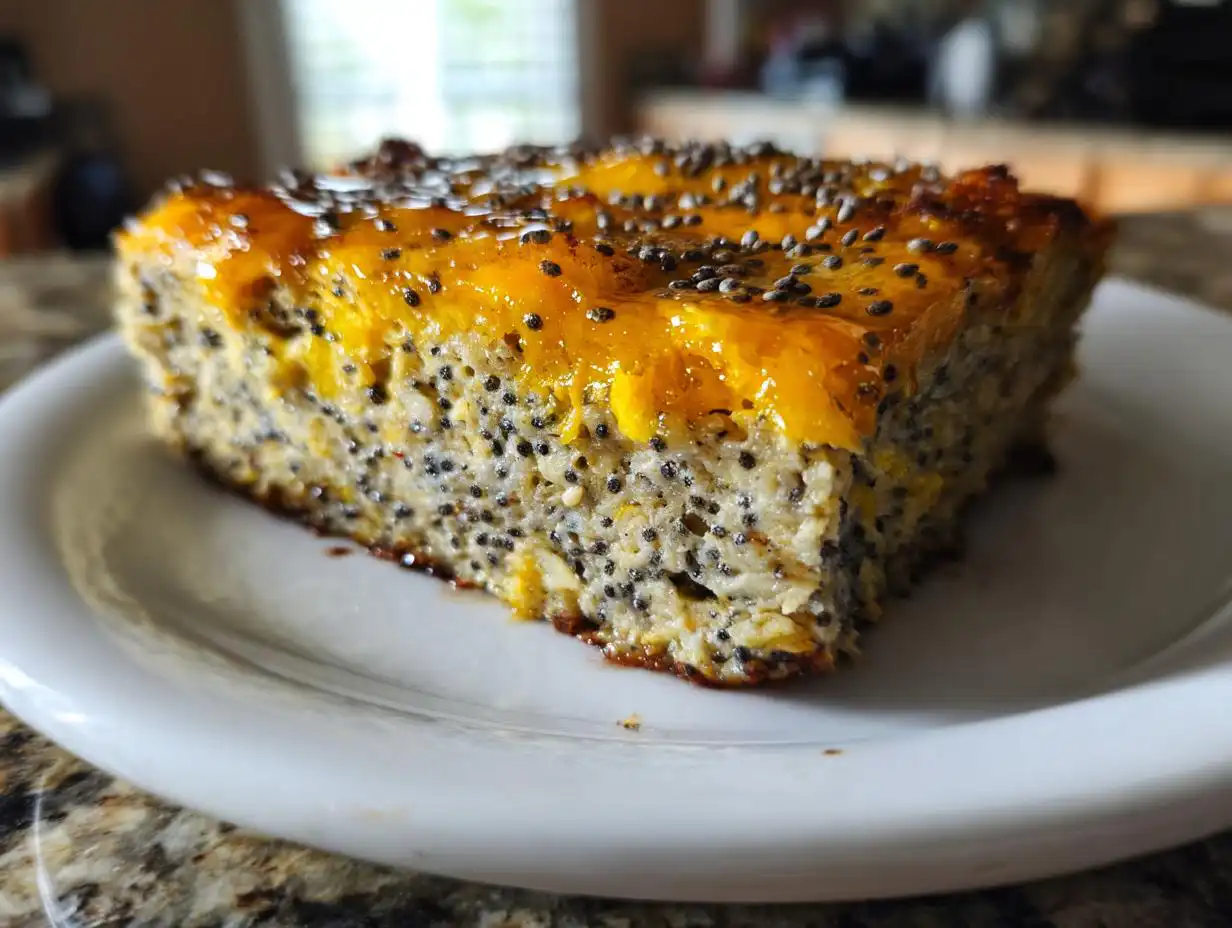 Amazing 1-Bowl Healthy Orange Poppy Seed Oatmeal Bake