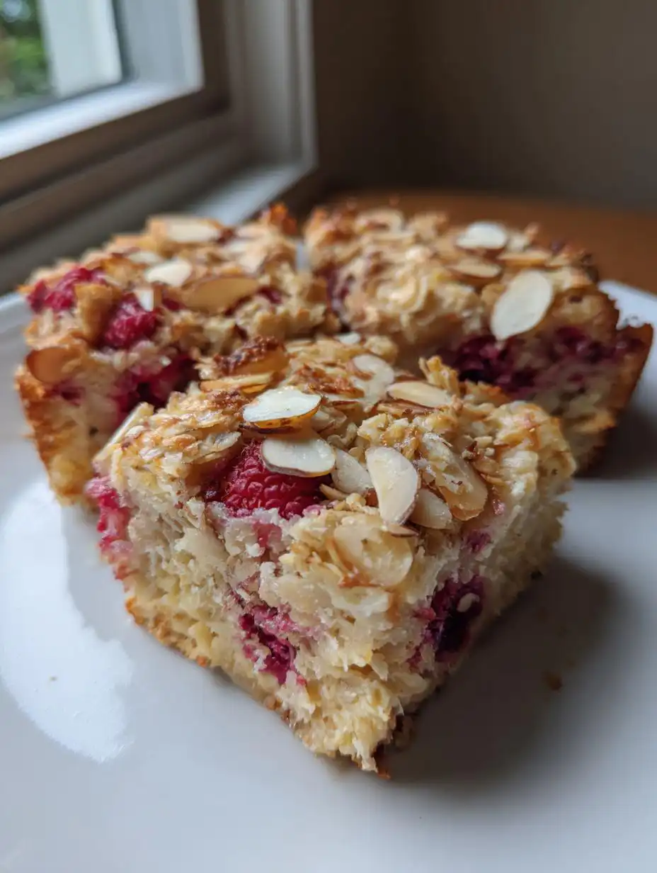 Healthy Raspberry Almond Baked Oatmeal - detail 2