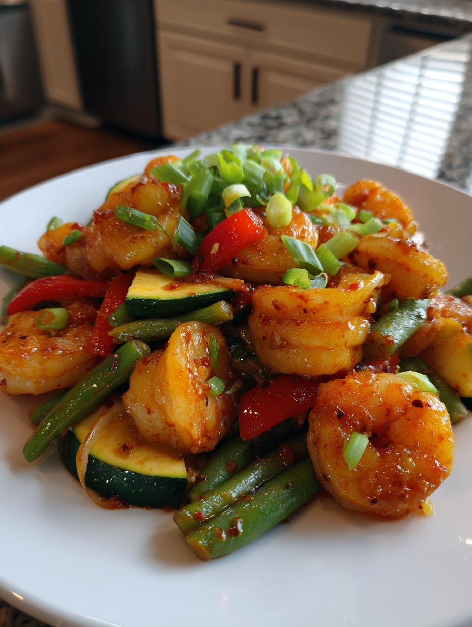 Healthy Spicy Shrimp and Vegetable Stir Fry - detail 2