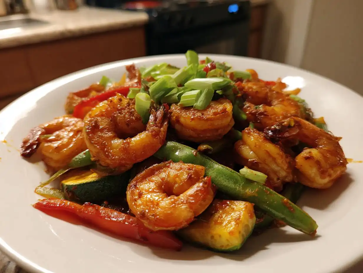30 Min Healthy Spicy Shrimp Delight