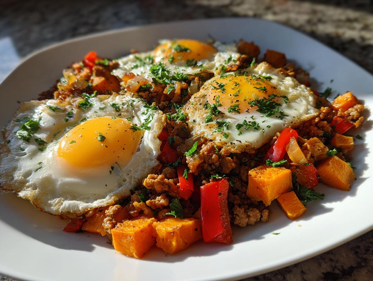 Perfect 30-Min Healthy Sweet Potato and Turkey Breakfast Hash