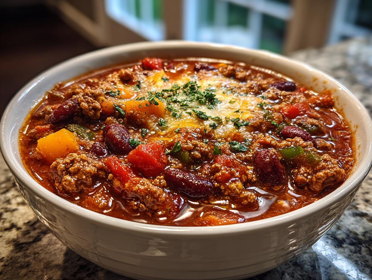 Amazing 1-Pot Healthy Turkey Chili with Beans Veggies