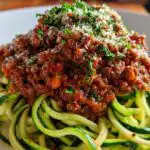 Healthy Zucchini Noodle Turkey Bolognese