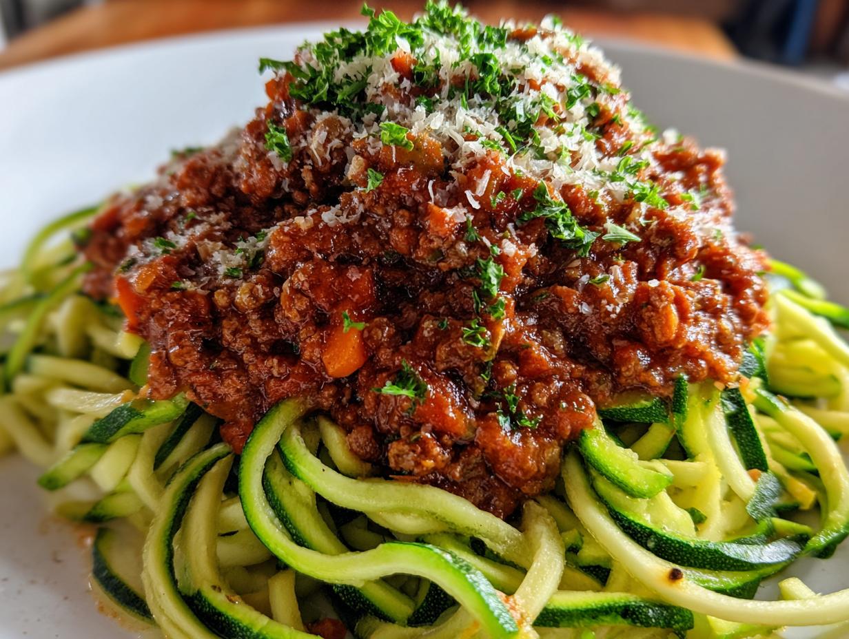 Amazing 35-Minute Healthy Zucchini Noodle Turkey Bolognese