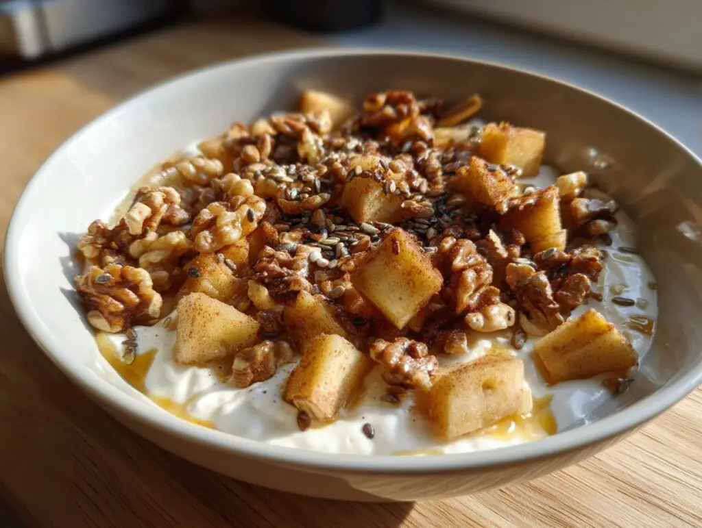 High Protein Apple Cinnamon Skyr Breakfast Bowl