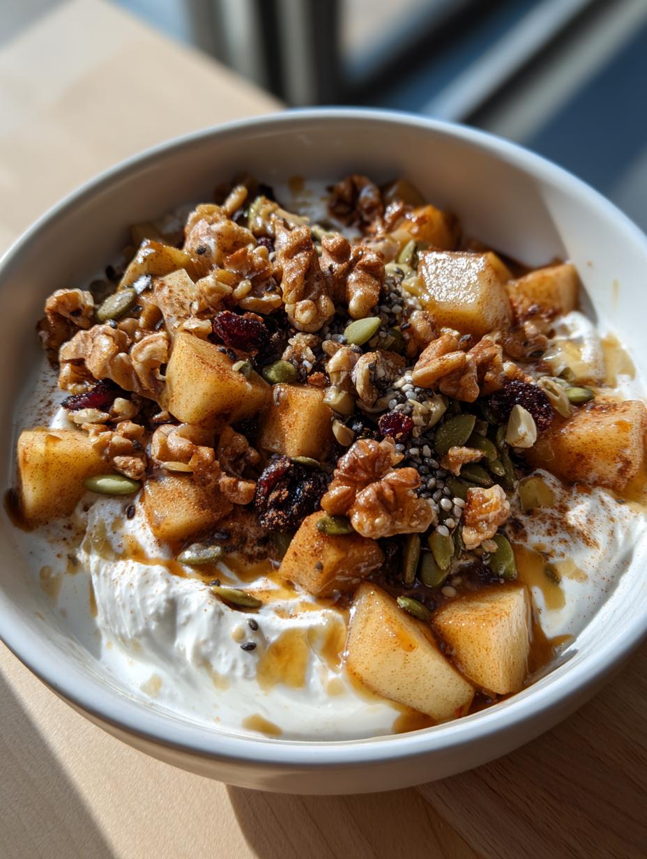 High Protein Apple Cinnamon Skyr Breakfast Bowl - detail 2