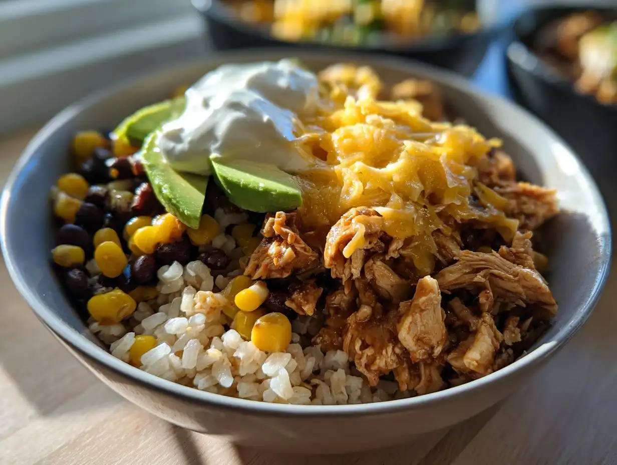 Amazing High Protein Chicken Burrito Bowl Meal Prep