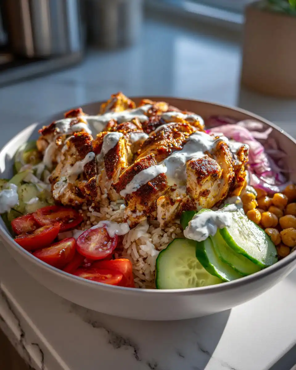 High Protein Chicken Shawarma Bowls with Fresh Veggies - detail 1