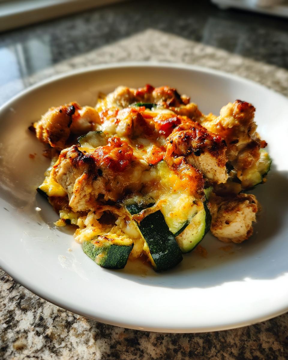 High Protein Chicken Zucchini Bake Low Carb - detail 1