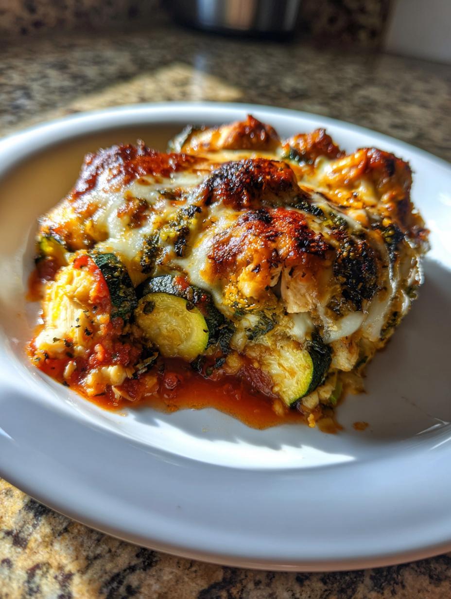 High Protein Chicken Zucchini Bake Low Carb - detail 2