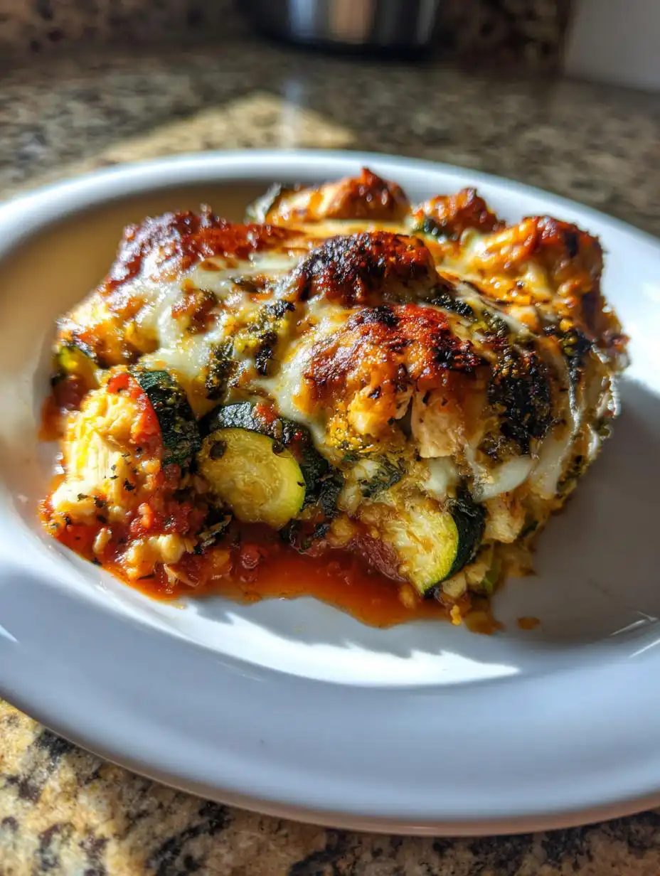 High Protein Chicken Zucchini Bake Low Carb - detail 2