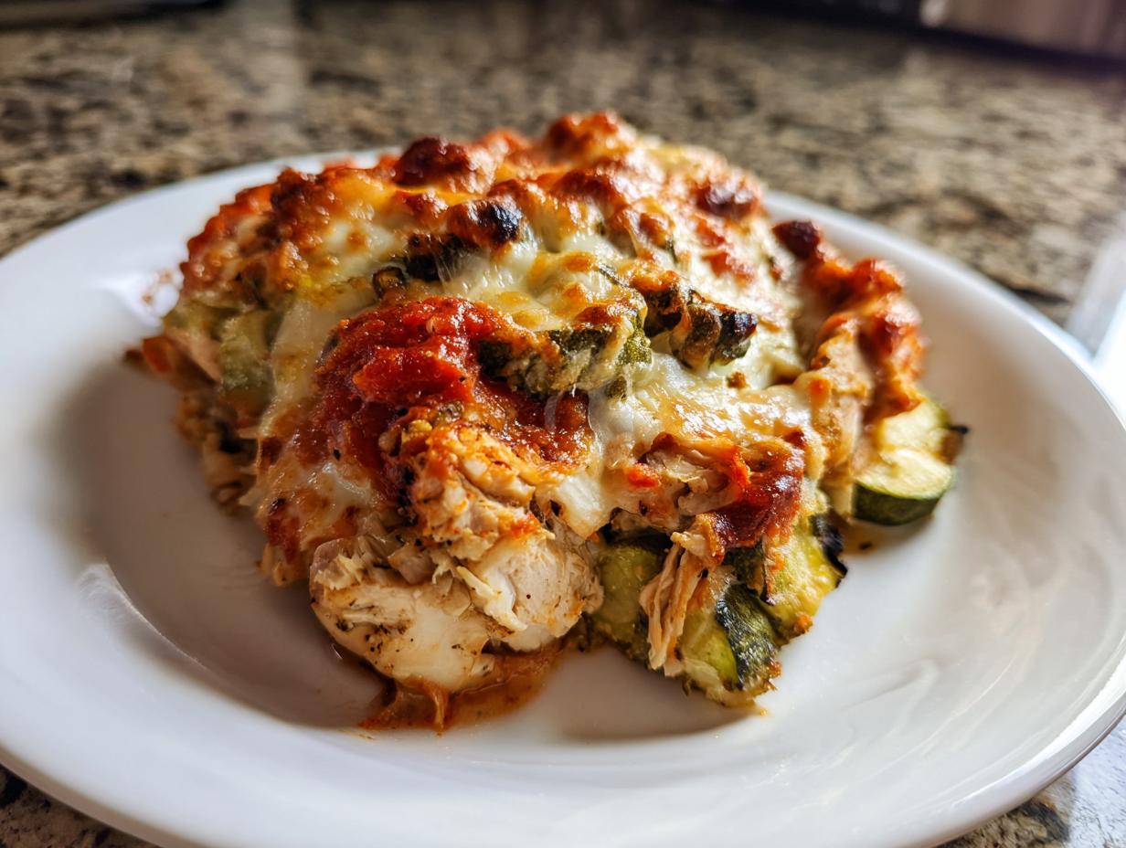 Amazing 1-pan High Protein Chicken Zucchini Bake Low Carb