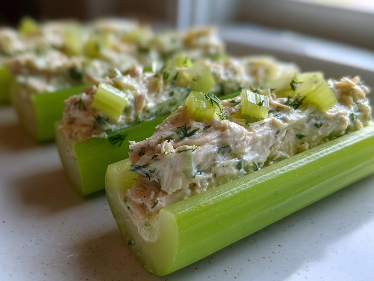 High Protein Cream Cheese Stuffed Celery