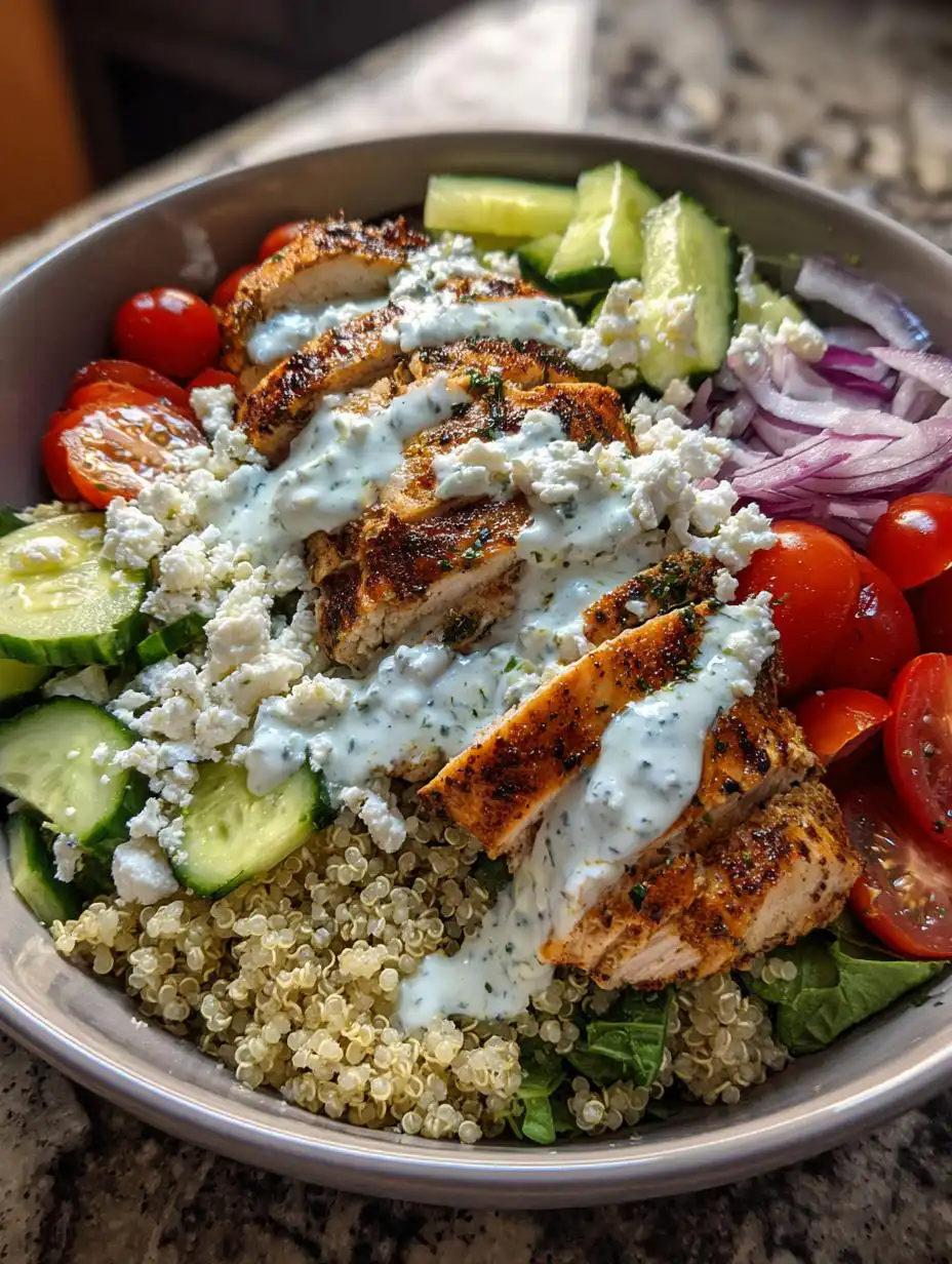 High Protein Greek Chicken Bowls Meal Prep - detail 2