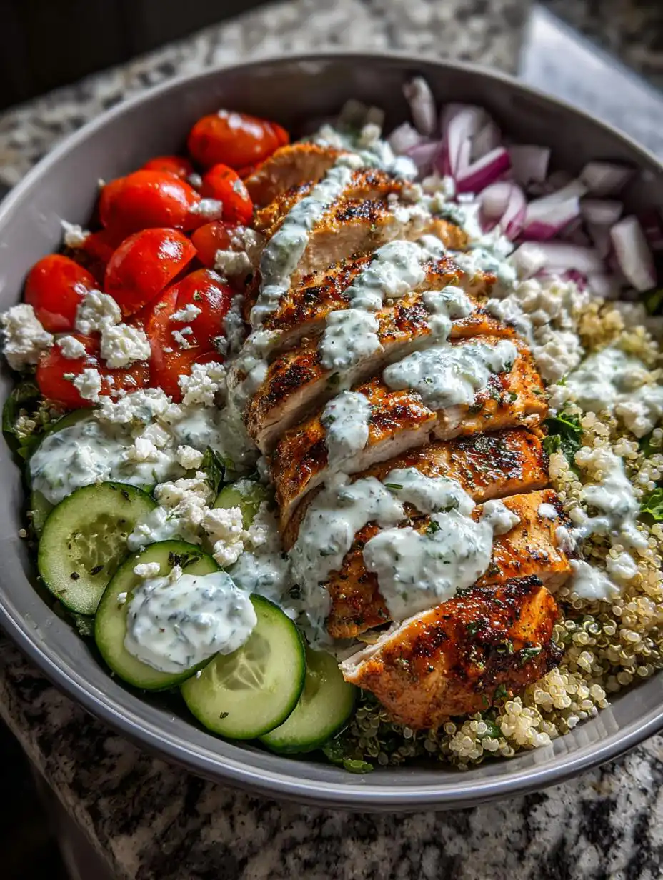 High Protein Greek Chicken Bowls Meal Prep - detail 3