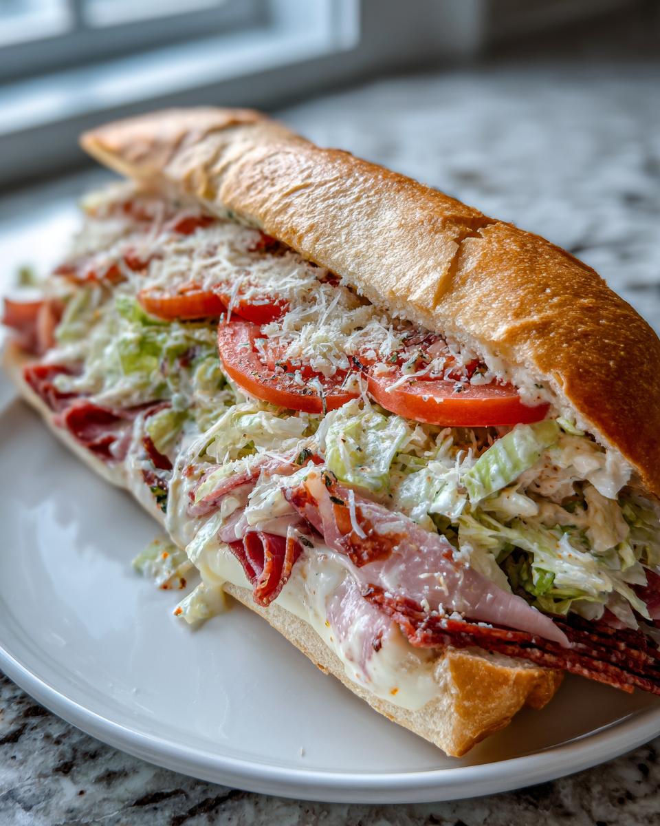 High Protein Italian Grinder Salad Sandwich with Creamy Herb Dressing - detail 1