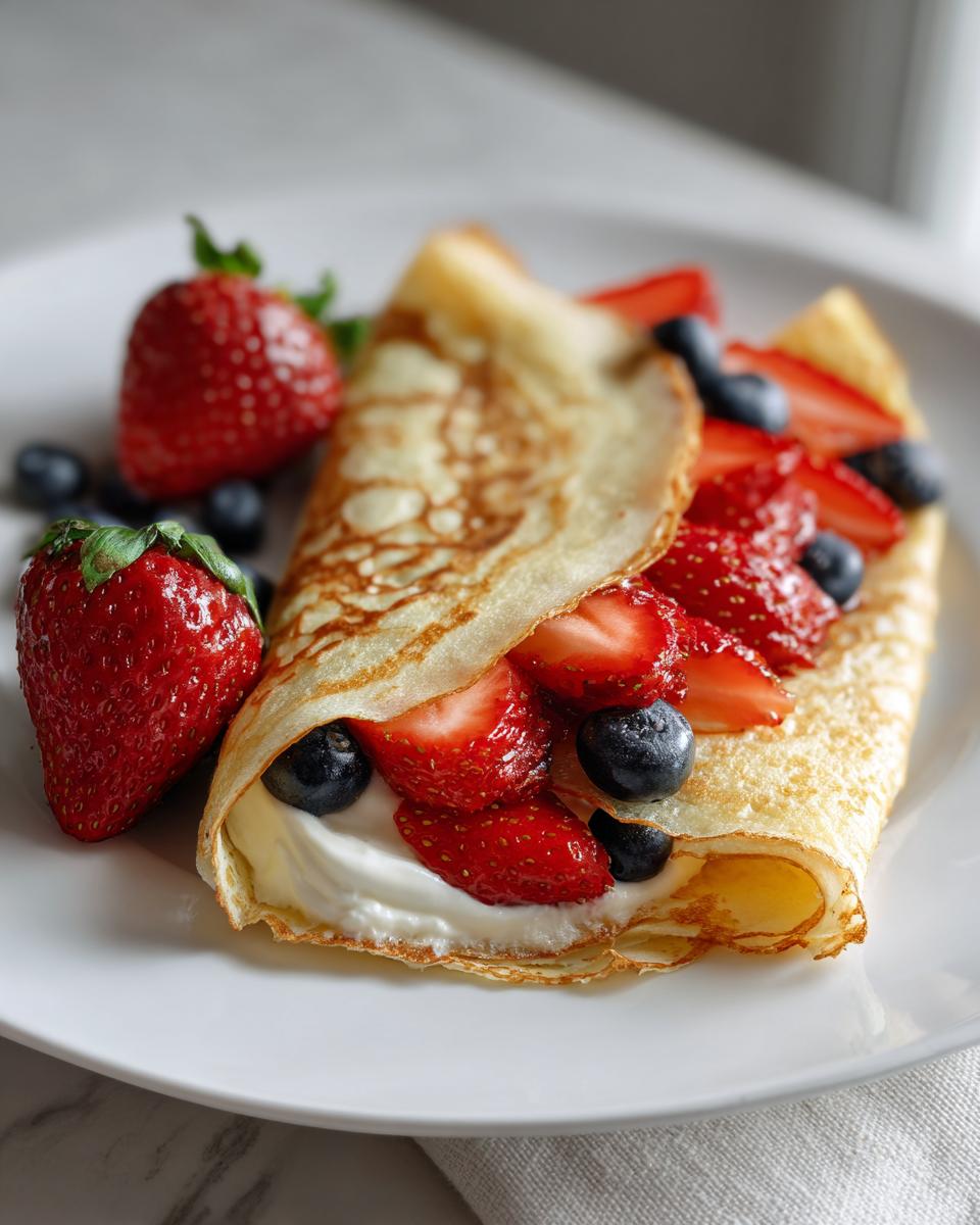 High Protein Lemon Ricotta Crepes with Fresh Berries - detail 1