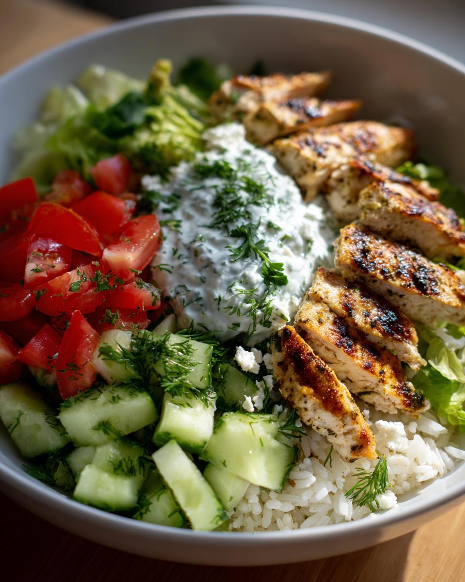 High Protein Mediterranean Lemon Dill Chicken Bowls - detail 1