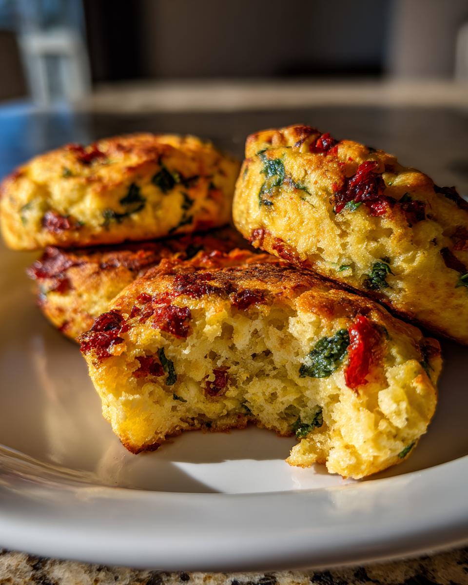 High Protein Sun Dried Tomato Spinach Egg Biscuits - detail 1