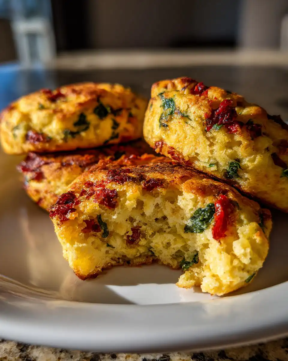 High Protein Sun Dried Tomato Spinach Egg Biscuits - detail 1