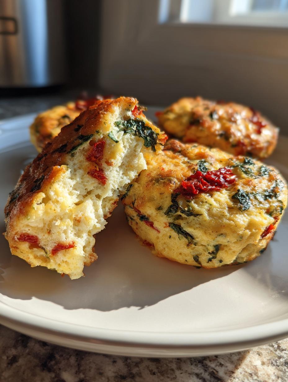 High Protein Sun Dried Tomato Spinach Egg Biscuits - detail 2