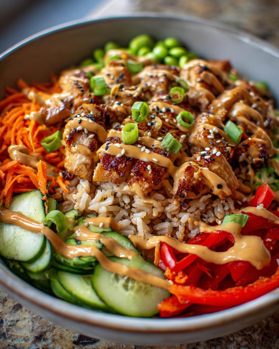 High Protein Thai Peanut Chicken Buddha Bowl - detail 1