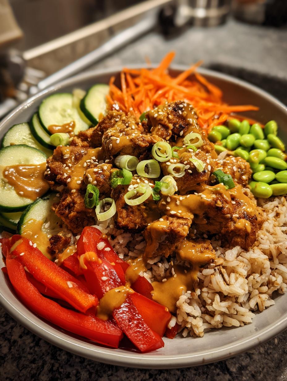 High Protein Thai Peanut Chicken Buddha Bowl - detail 2