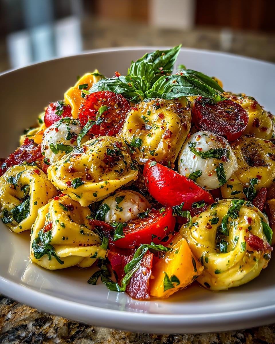 Hot Honey Tortellini Pasta Salad Sweet and Spicy - detail 1