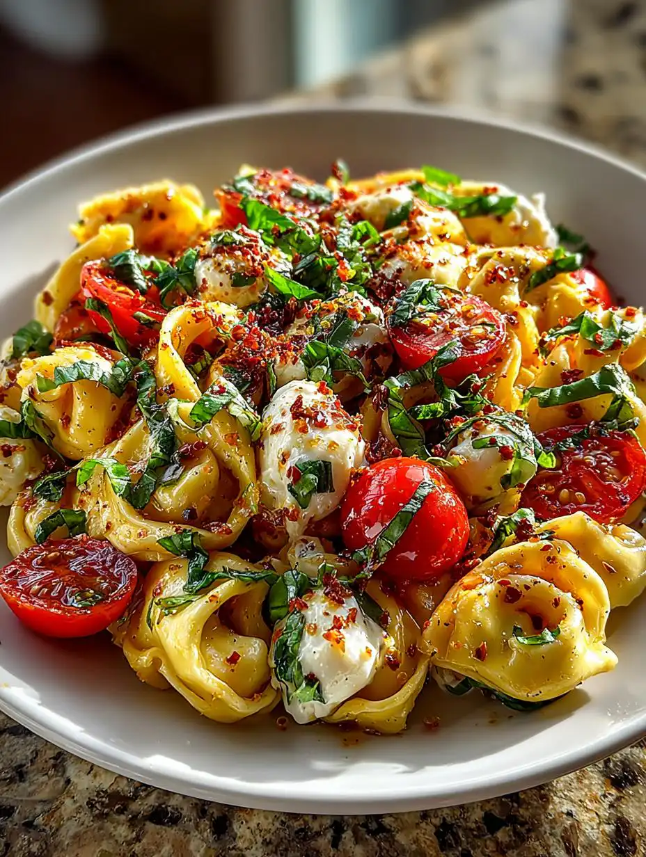 Hot Honey Tortellini Pasta Salad Sweet and Spicy - detail 2
