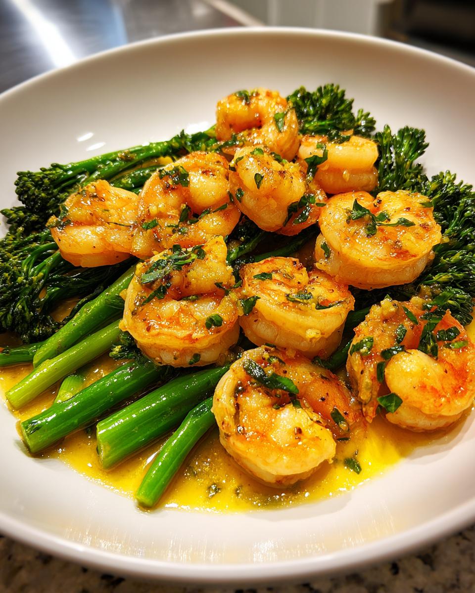 Lemon Garlic Butter Shrimp with Broccolini - detail 1