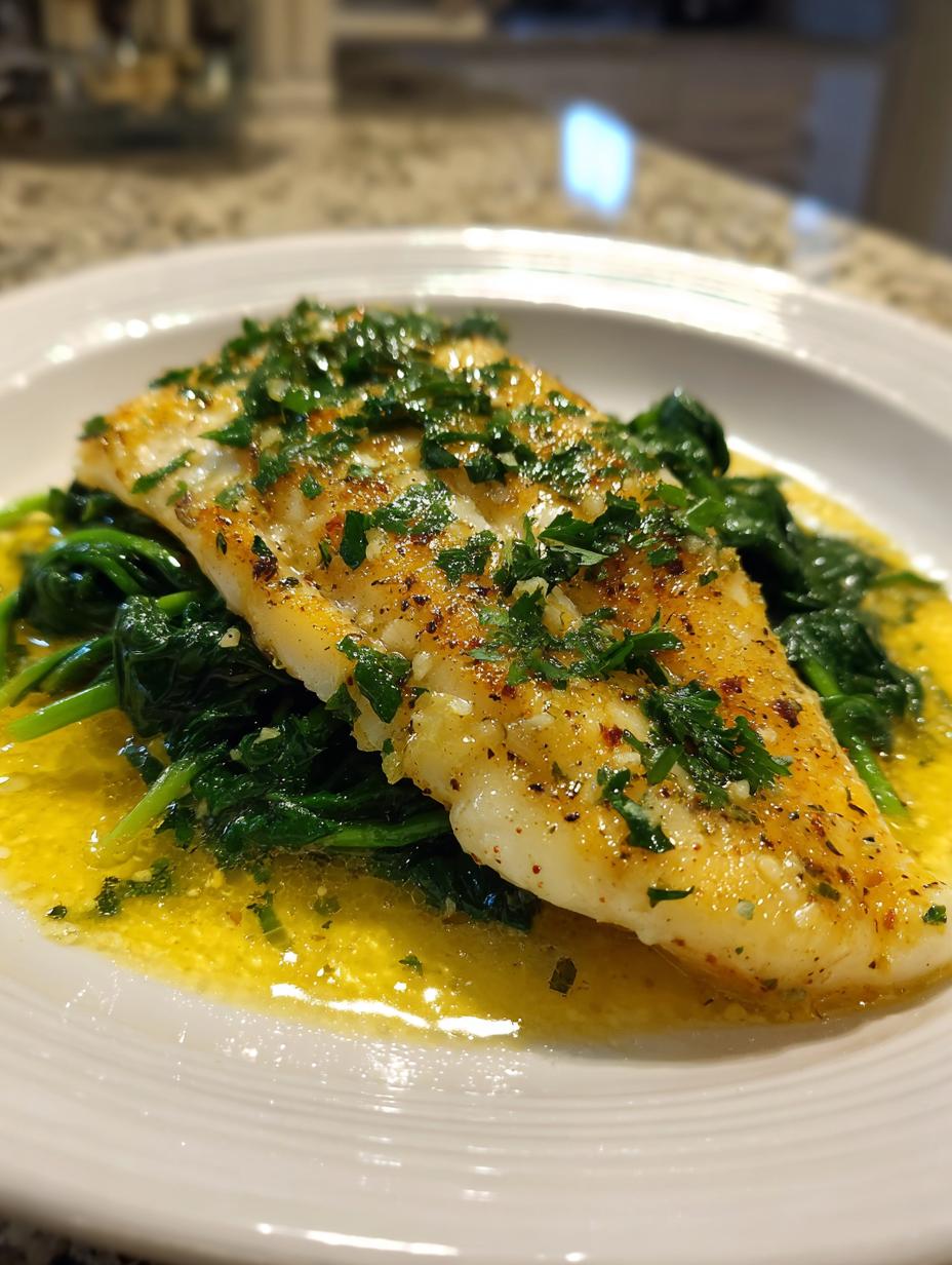 Lemon Garlic Butter Tilapia with Spinach - detail 2
