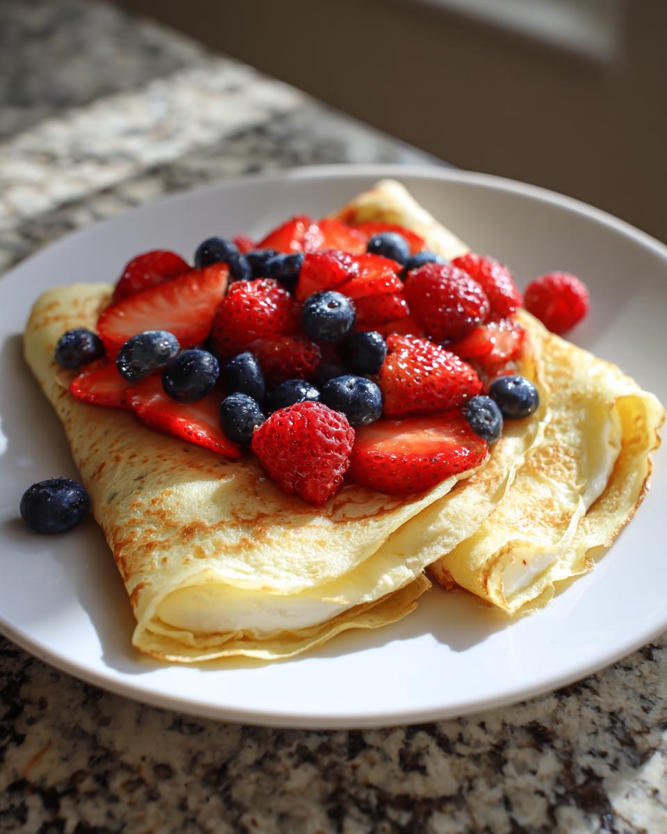 Lemon Ricotta Protein Crepes with Fresh Berries - detail 1
