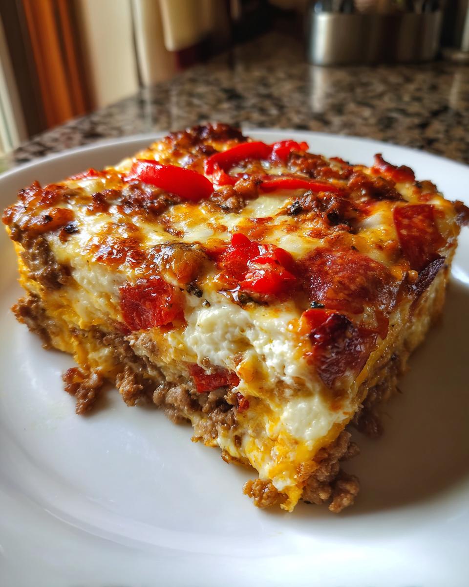 Low Carb Pizza Casserole - detail 1