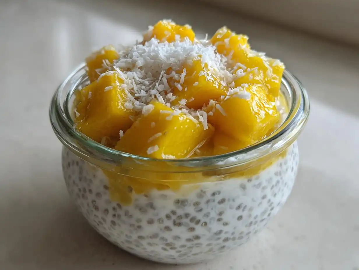 Mango Coconut Chia Breakfast Pudding: 1 Great Treat