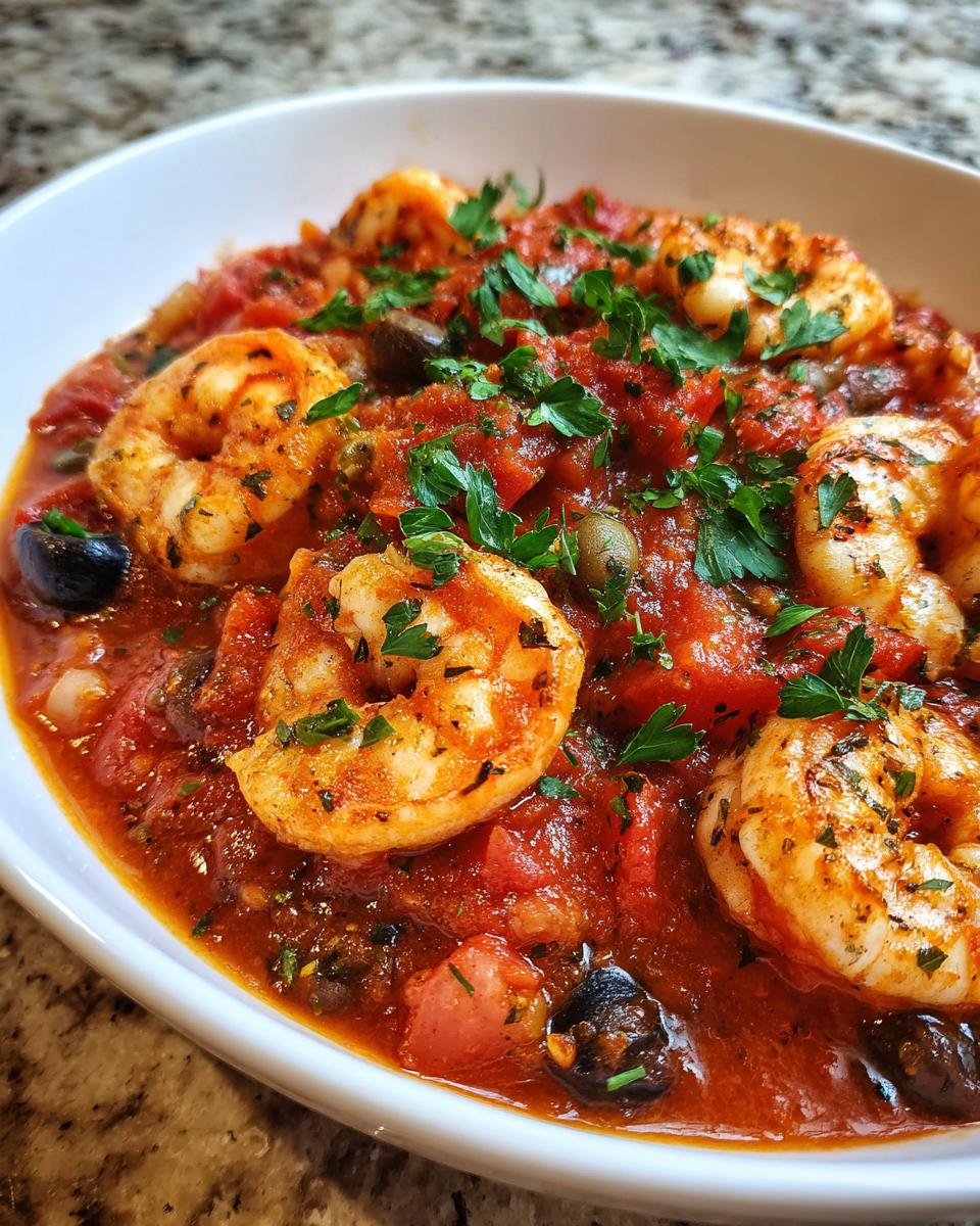 Mediterranean Garlic Shrimp in Rustic Tomato Sauce - detail 1