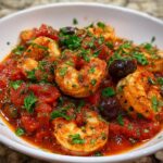 Mediterranean Garlic Shrimp in Rustic Tomato Sauce