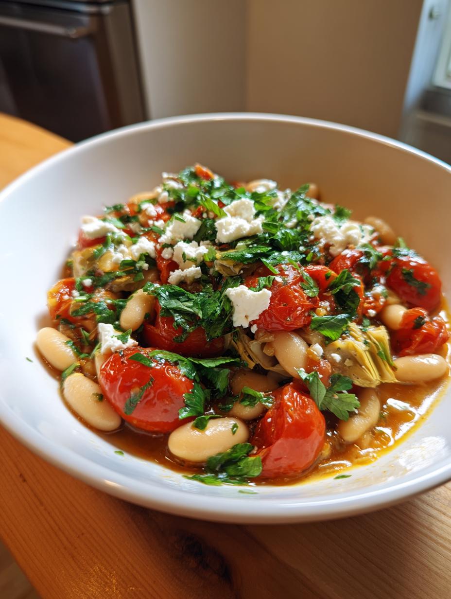 Mediterranean White Bean and Artichoke Skillet - detail 2